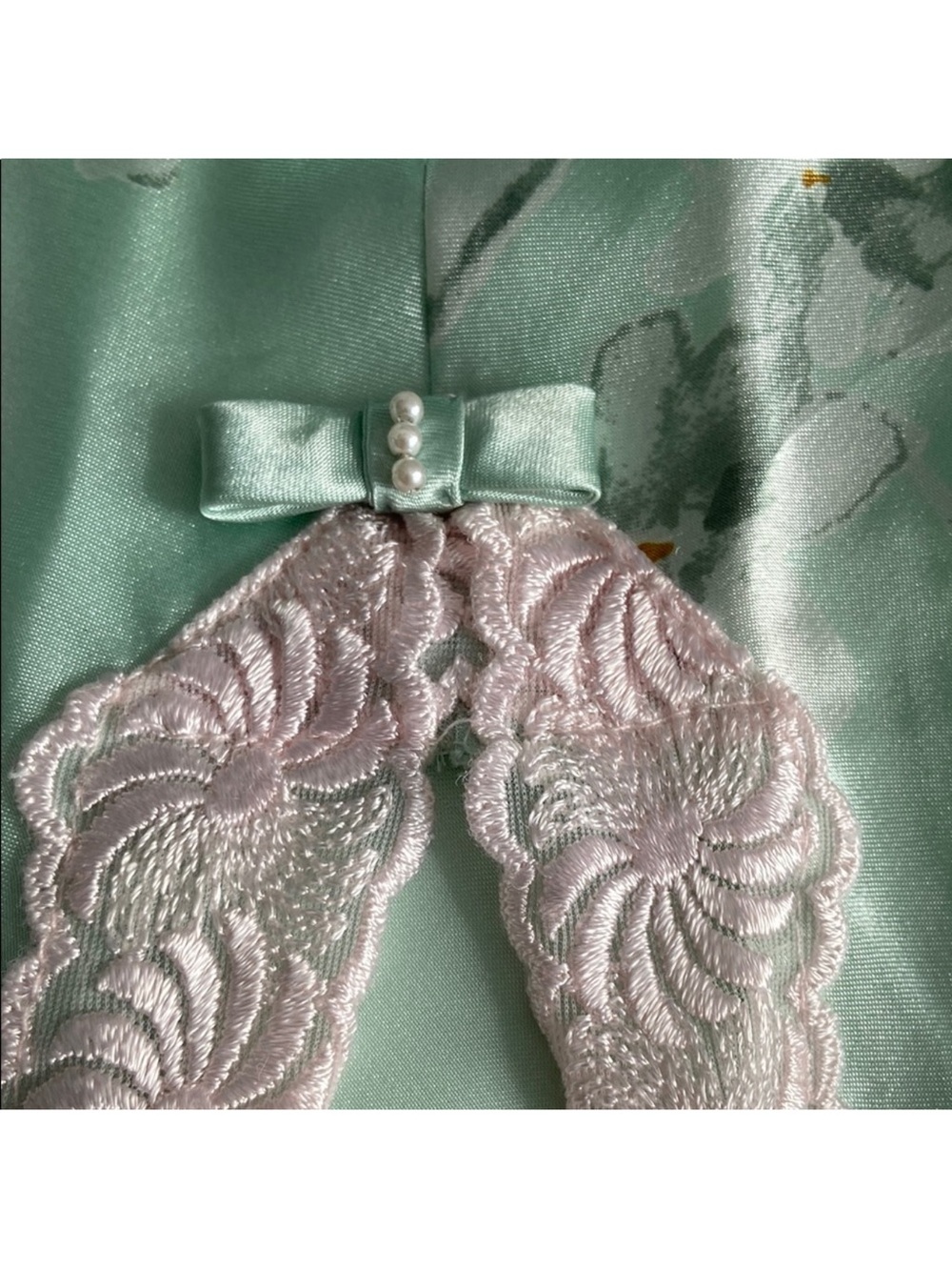 Dior Vintage Slip Dress Chemise Satin Floral Lace Pastels - Picture 7 of 9